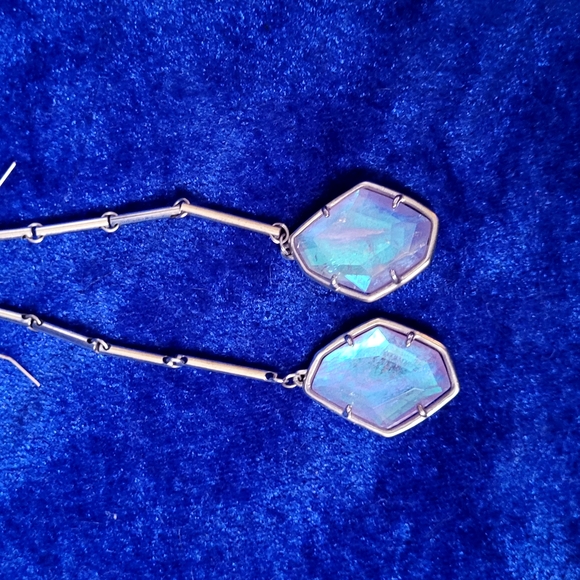 Kendra Scott (Charmian) Amethyst Dichroic Glass Statement Earrings - Picture 5 of 13